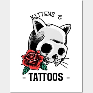 Kittens and Tattoos White Posters and Art